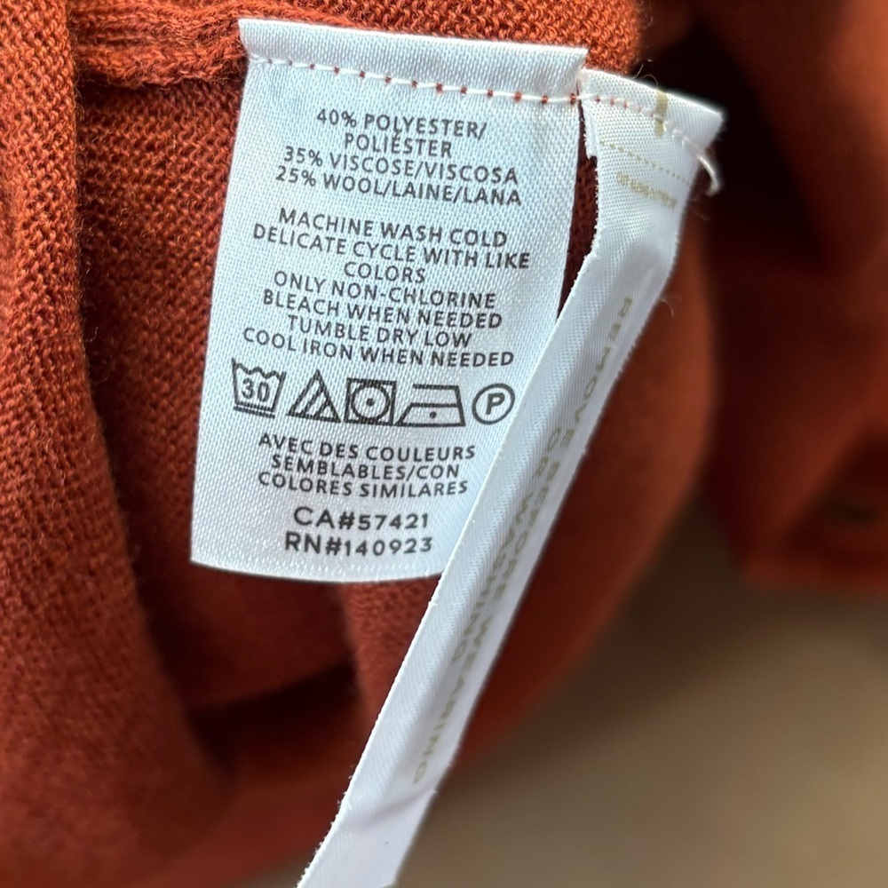 LOFT Burnt Orange Women's Cardigan - Picture 6 of 6